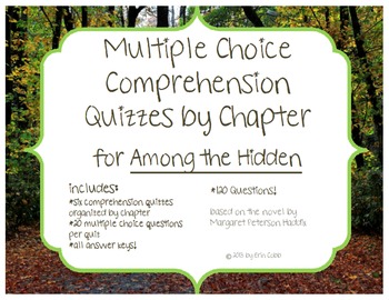 Preview of Among the Hidden Multiple Choice Comprehension Quizzes