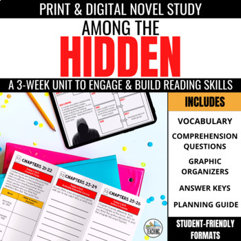 Preview of Among the Hidden Novel Study: Chapter Comprehension & Vocabulary Activities