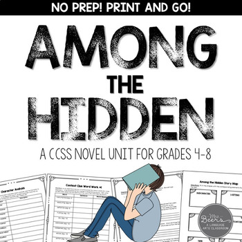 Preview of Among the Hidden Novel Study Unit CCSS Standards Aligned