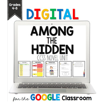 Preview of Digital Among the Hidden Novel Study Unit CCSS Standards-Based