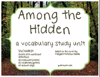 Preview of Among the Hidden Vocabulary Study Unit - Activities and Quizzes by Chapter