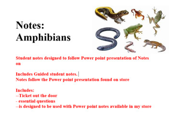 Preview of Amphibian Guided notes