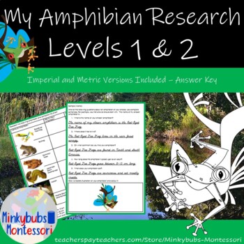Preview of Amphibian Research Introductory Project Montessori Level 1 and 2 - 2 activities