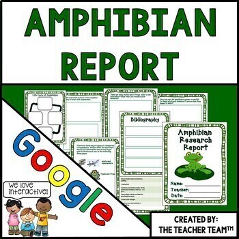 Preview of Amphibians | Amphibian Research Report | Google Classroom | Google Slides