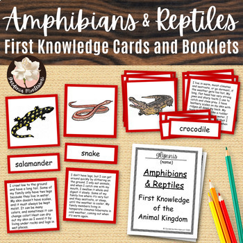 Preview of Amphibians and Reptiles Cards and Booklets - Montessori Zoology Animal Kingdom