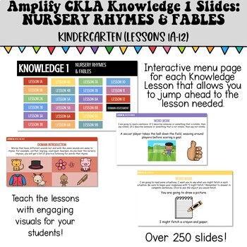 Preview of Amplify CKLA Kindergarten Knowledge 1: Nursery Rhymes and Fables slides