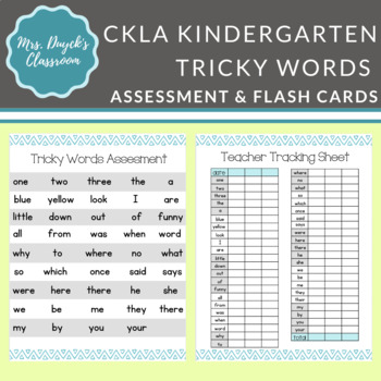 Preview of Amplify CKLA - Kindergarten Tricky Words - Assessment & Flashcards