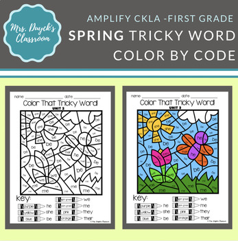 Preview of Amplify CKLA ~SPRING~ First Grade 'Color That Tricky Word!'