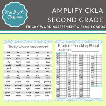 Preview of Amplify CKLA - Second Grade - Tricky Word Assessment & Flashcards