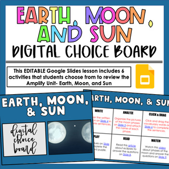 Preview of Amplify Earth, Moon, and Sun Digital Choice Board