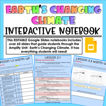 Preview of Amplify Earth's Changing Climate Interactive Notebook