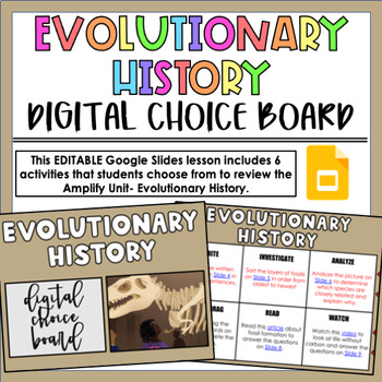 Preview of Amplify Evolutionary History Digital Choice Board