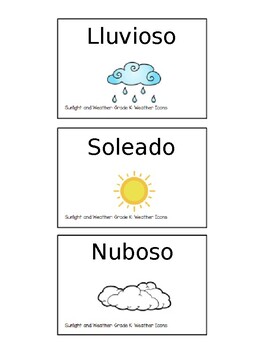 Preview of Amplify Kindergarten Unit 3: Sunlight and Weather vocab cards, etc SPANISH
