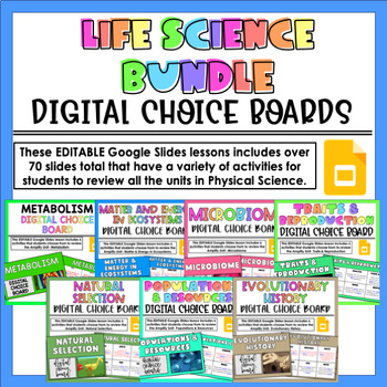 Preview of Amplify Life Science Digital Choice Boards Bundle