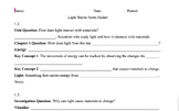 Amplify Light Waves Fill-in-the-blank notes packet