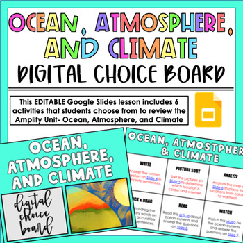 Preview of Amplify Ocean, Atmosphere, & Climate Digital Choice Board