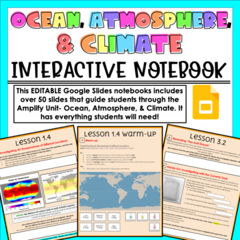 Preview of Amplify Ocean, Atmosphere, & Climate Digital Interactive Notebook