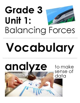 Preview of Amplify Science 3rd Grade Balancing Forces Unit Vocabulary