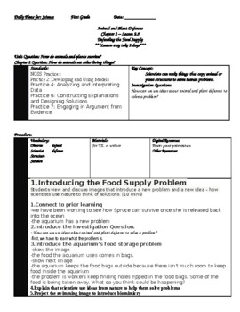 Amplify Science Animal and Plant Defenses 1st Grade Chapter 2 Lesson 2.8