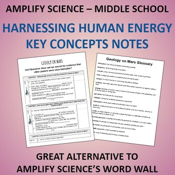 Preview of Amplify Science Harnessing Human Energy Key Concepts Notes
