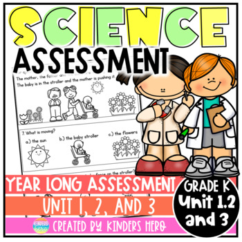 Preview of Kindergarten Science Unit 1, 2, 3 Tests