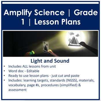 Preview of Amplify Science | Light and Sound Unit Lesson Plans
