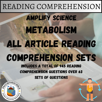 Preview of Amplify Science- Metabolism All Articles Reading Comp. Sets Bundle