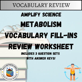 Preview of Amplify Science- Metabolism Vocabulary Fill-in-the-Blank Worksheet