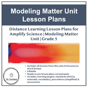 Preview of Amplify Science | Modeling Matter Unit Lesson Plans
