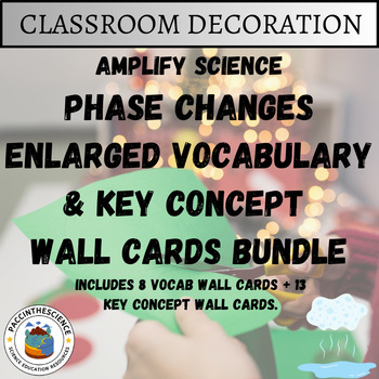 Preview of Amplify Science- Phase Changes Vocab & Key Concept Wall Cards Bundle