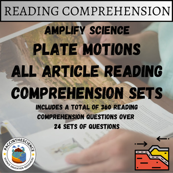 Preview of Amplify Science- Plate Motion All Articles Reading Comprehension Sets Bundle