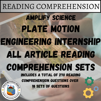 Preview of Amplify Science- Plate Motion (EI) All Articles Reading Comp. Sets Bundle