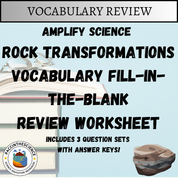 Preview of Amplify Science- Rock Transformations Vocabulary Fill-in-the-Blank Worksheet