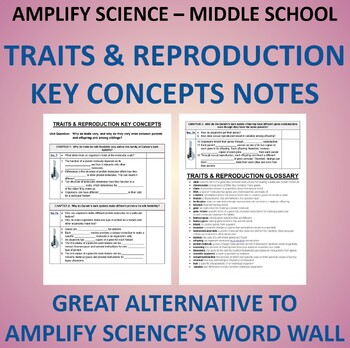 Preview of Amplify Science Traits & Reproduction Key Concepts Notes