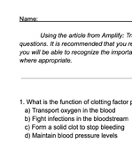 Amplify: Traits and Reproduction Hemophilia, Proteins, and