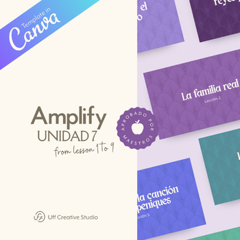 Preview of Amplify Unidad 7, U7 Bundle from 1-9 Canva Presentation in Spanish Kindergarden