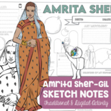 Amrita Sher-Gil Digital Biography & Visual Art Sketch Note