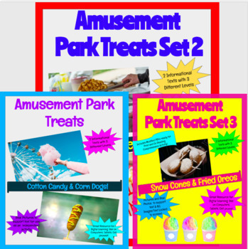 Preview of Amusement Park & Carnival Foods: Adapted Reading Comprehension for Special Ed