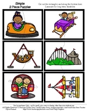 Amusement Park Fun - 2 Piece Puzzles - #60CentFinds -No Fr
