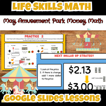 Preview of Amusement Park Life Skills Functional Money Math Interactive Lessons Special Ed