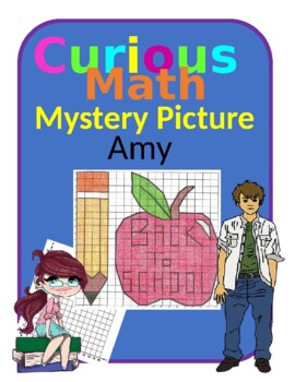 Preview of Quadrant 1 Coordinate Graph Mystery Picture, Amy Apple Back to School