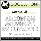 Amy Groesbeck Fonts: AG Supply List