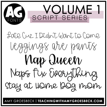Preview of Amy Groesbeck Script Series Fonts: Vol. 1