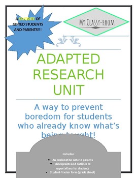 Preview of An Adapted Research Unit *Editable*