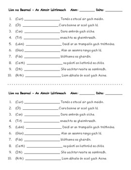 Results for an aimsir worksheets | TPT