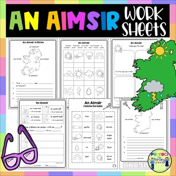 Preview of An Aimsir Worksheet Pack - Gaeilge worksheets - 10+ activities
