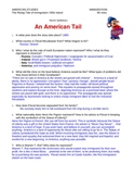 "An American Tail" movie study guide & Answer Key