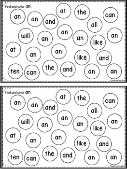 An: An Emergent Sight Word Reader by Kathy's Kreations | TPT