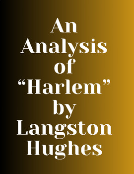 Preview of An Analysis of "Harlem" by Langston Hughes
