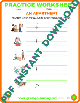 Preview of An Apartment / ESL PRACTICE WORKSHEET / (easy task)